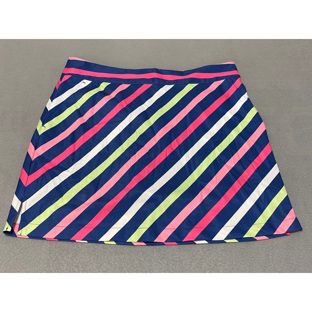 Vineyard Vines Women's Performance Golf Skort 10 Navy Pink Striped Activewear